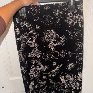 Floral Black Skirt